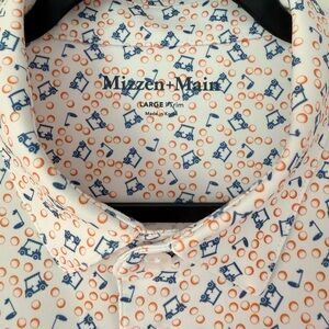 Mizzen+Main Men's Polo - White and Blue Pattern